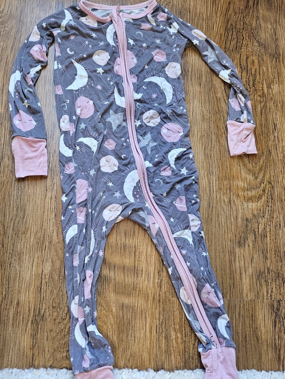 Little Sleepies To the Moon And Back Pink 2T Zippies
